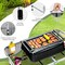 Silver Portable Aluminum BBQ Grill Table with Iron Mesh Surface